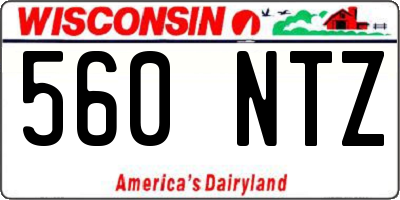 WI license plate 560NTZ