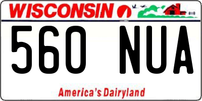 WI license plate 560NUA