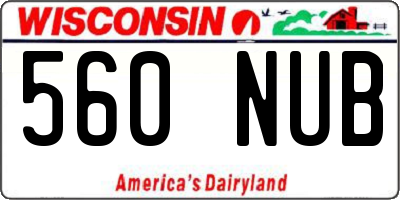 WI license plate 560NUB