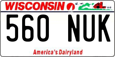 WI license plate 560NUK