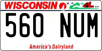 WI license plate 560NUM