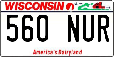 WI license plate 560NUR