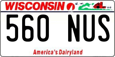 WI license plate 560NUS