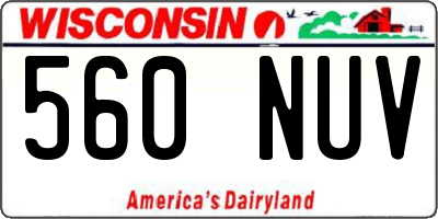WI license plate 560NUV