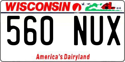WI license plate 560NUX