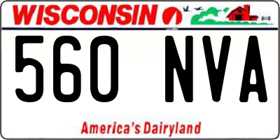 WI license plate 560NVA