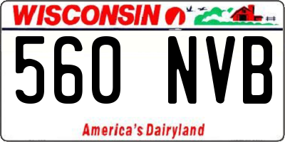 WI license plate 560NVB