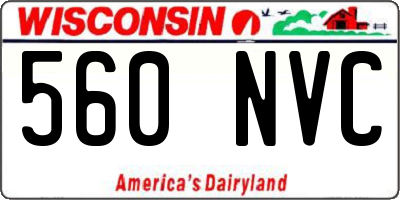 WI license plate 560NVC