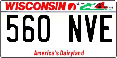 WI license plate 560NVE
