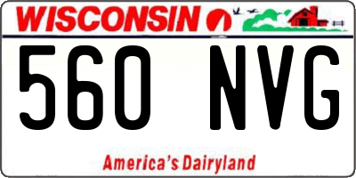 WI license plate 560NVG