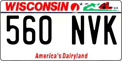 WI license plate 560NVK