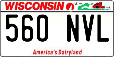 WI license plate 560NVL
