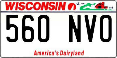 WI license plate 560NVO