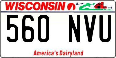 WI license plate 560NVU