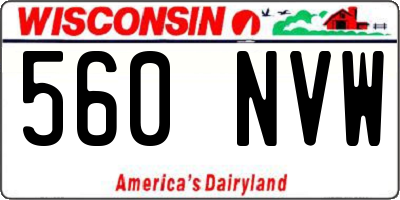 WI license plate 560NVW