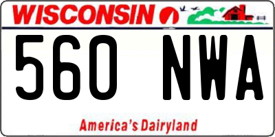WI license plate 560NWA