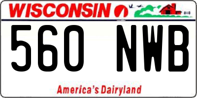 WI license plate 560NWB