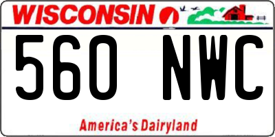 WI license plate 560NWC