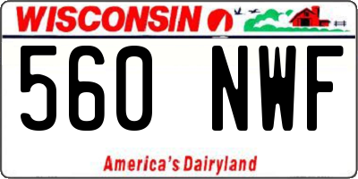WI license plate 560NWF