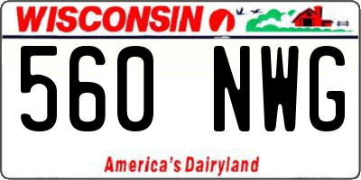 WI license plate 560NWG
