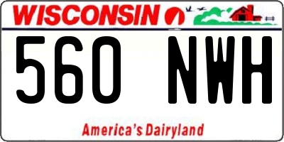 WI license plate 560NWH