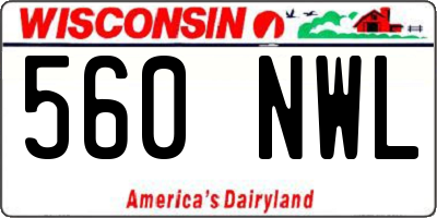 WI license plate 560NWL