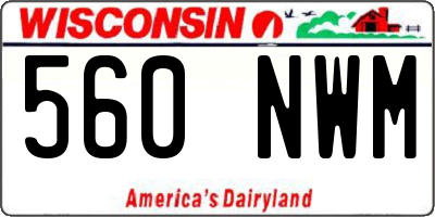 WI license plate 560NWM