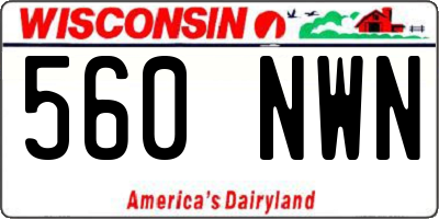 WI license plate 560NWN