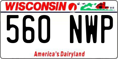 WI license plate 560NWP