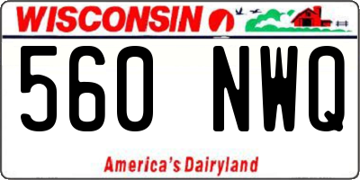WI license plate 560NWQ