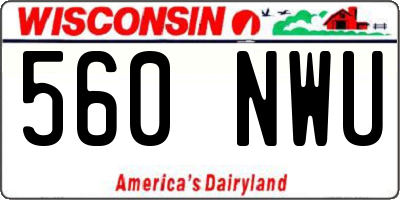 WI license plate 560NWU