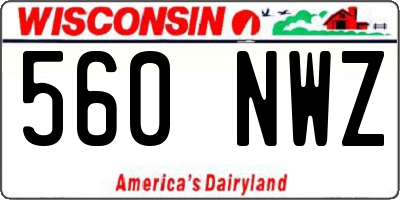 WI license plate 560NWZ