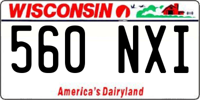 WI license plate 560NXI