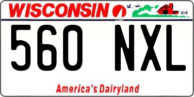 WI license plate 560NXL