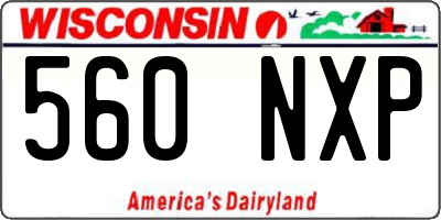 WI license plate 560NXP
