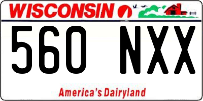 WI license plate 560NXX
