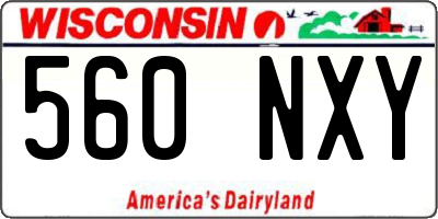 WI license plate 560NXY