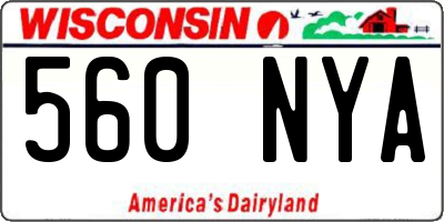 WI license plate 560NYA