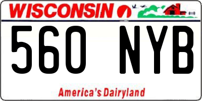 WI license plate 560NYB