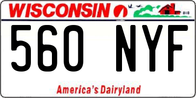 WI license plate 560NYF