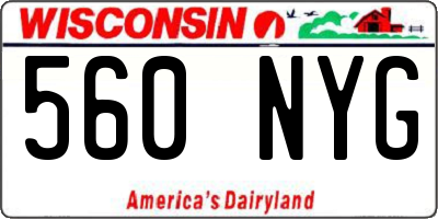 WI license plate 560NYG