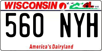 WI license plate 560NYH