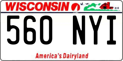 WI license plate 560NYI