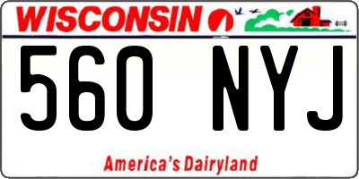 WI license plate 560NYJ