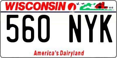 WI license plate 560NYK
