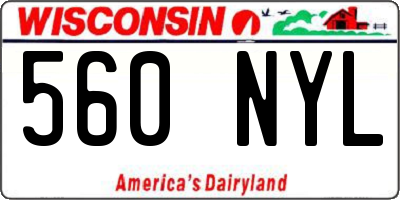 WI license plate 560NYL