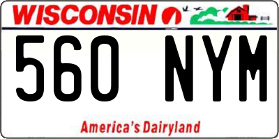 WI license plate 560NYM