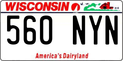 WI license plate 560NYN