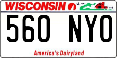 WI license plate 560NYO