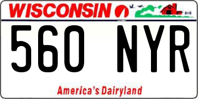 WI license plate 560NYR